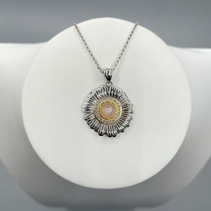 Set Pietra di Luna - Ciondolo e Orecchini, Argento 925