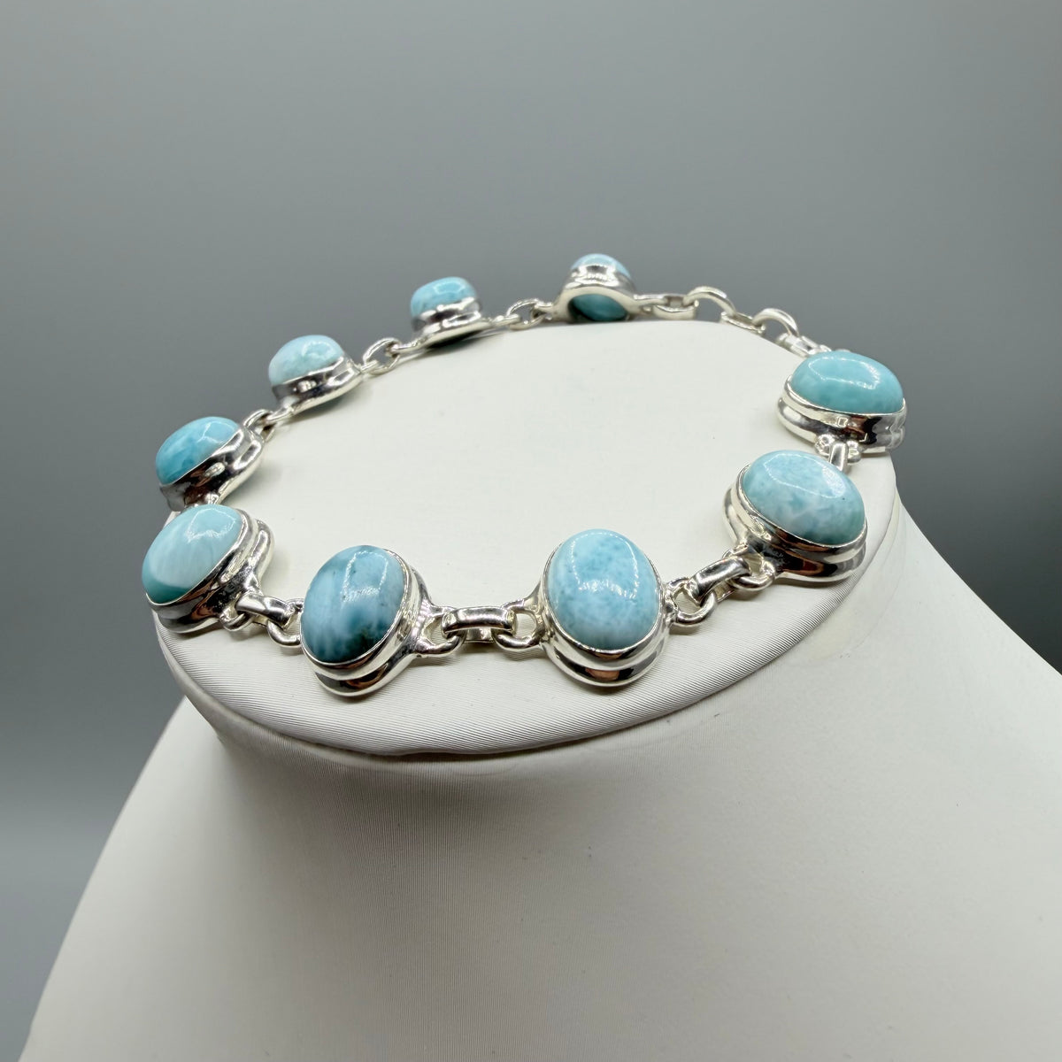 Bracciale Larimar e Argento 925 - Ovale