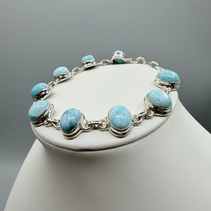 Bracciale Larimar e Argento 925 - Ovale