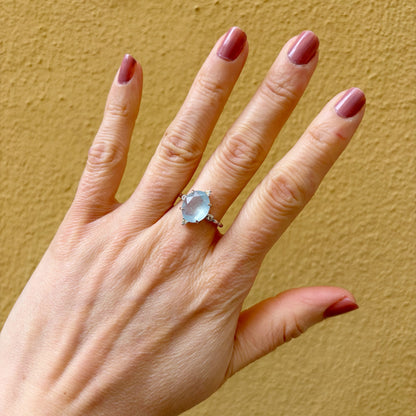 Anello Princess Acquamarina e Argento 925