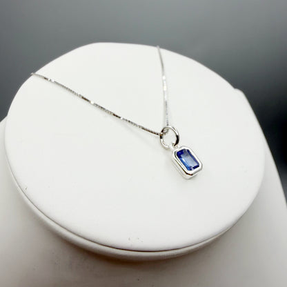 Ciondolo Punto Luce Tanzanite Argento 925 - Rettangolare