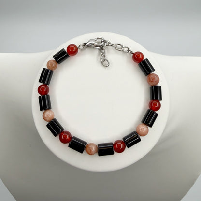 Bracciale Good Vibes - Onice, Pietra del Sole e Corniola - LIMITED EDITION