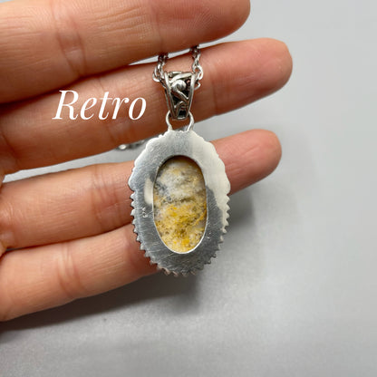 Ciondolo Agata Plume Vintage e Argento 925