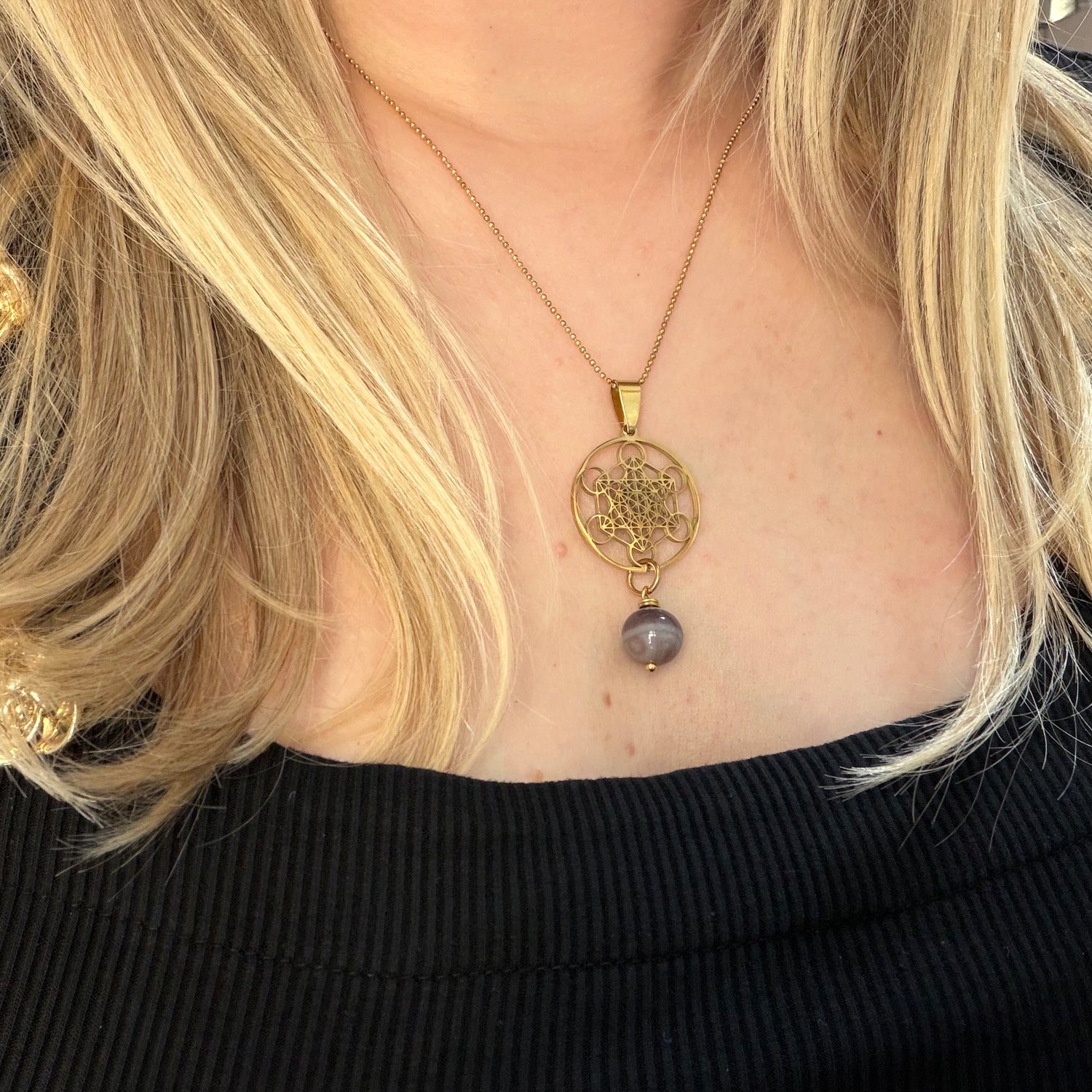 Collana Occhio di Shiva e Cubo di Metatron - GOLD