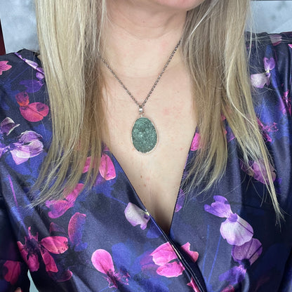 Ciondolo Drusa di Fluorite - Argento 925
