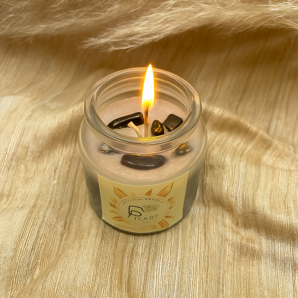 Candela con Cristalli PROTEZIONE - Oud Amber piccola