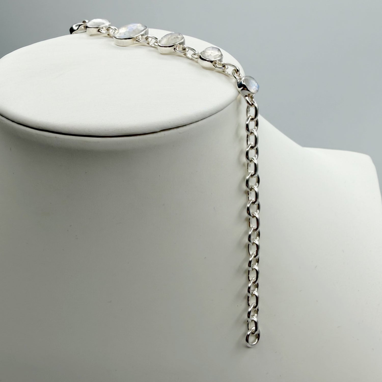 Bracciale Labradorite Bianca e Argento 925 - sfaccettato