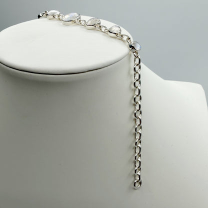 Bracciale Labradorite Bianca e Argento 925 - sfaccettato