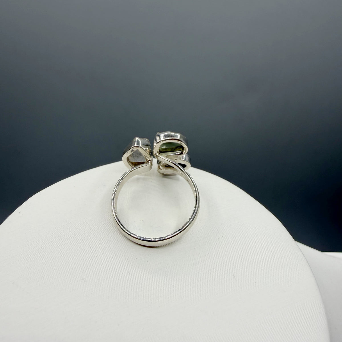 Anello Moldavite, Campo del Cielo e Diamante Herkimer | Argento 925