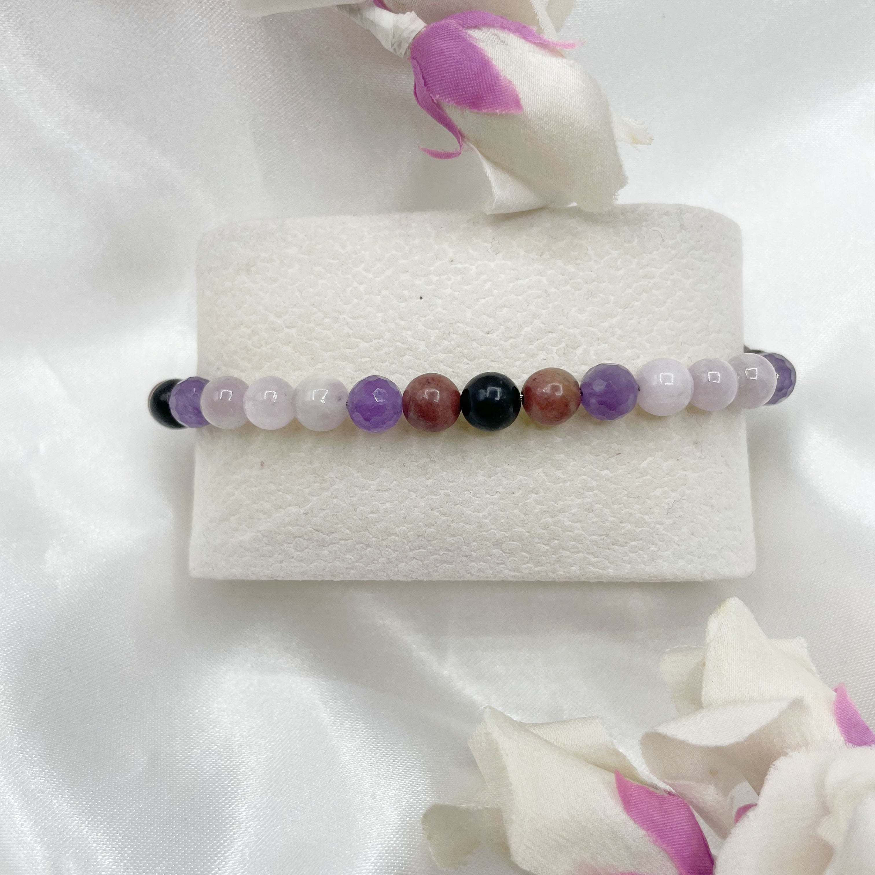 Bracciale della Rinascita - Ametista, Kunzite, Rodonite - LIMITED EDITION