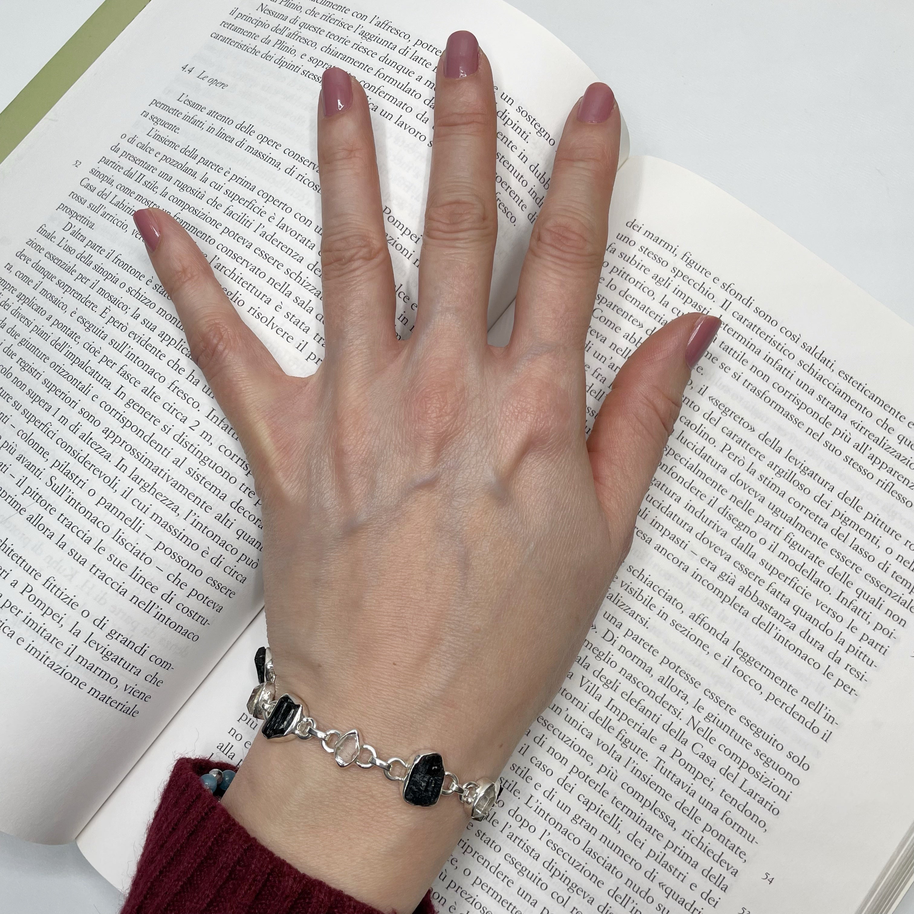 Bracciale Tormalina e Diamante Herkimer - Argento 925