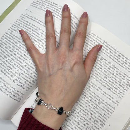 Bracciale Tormalina e Diamante Herkimer - Argento 925