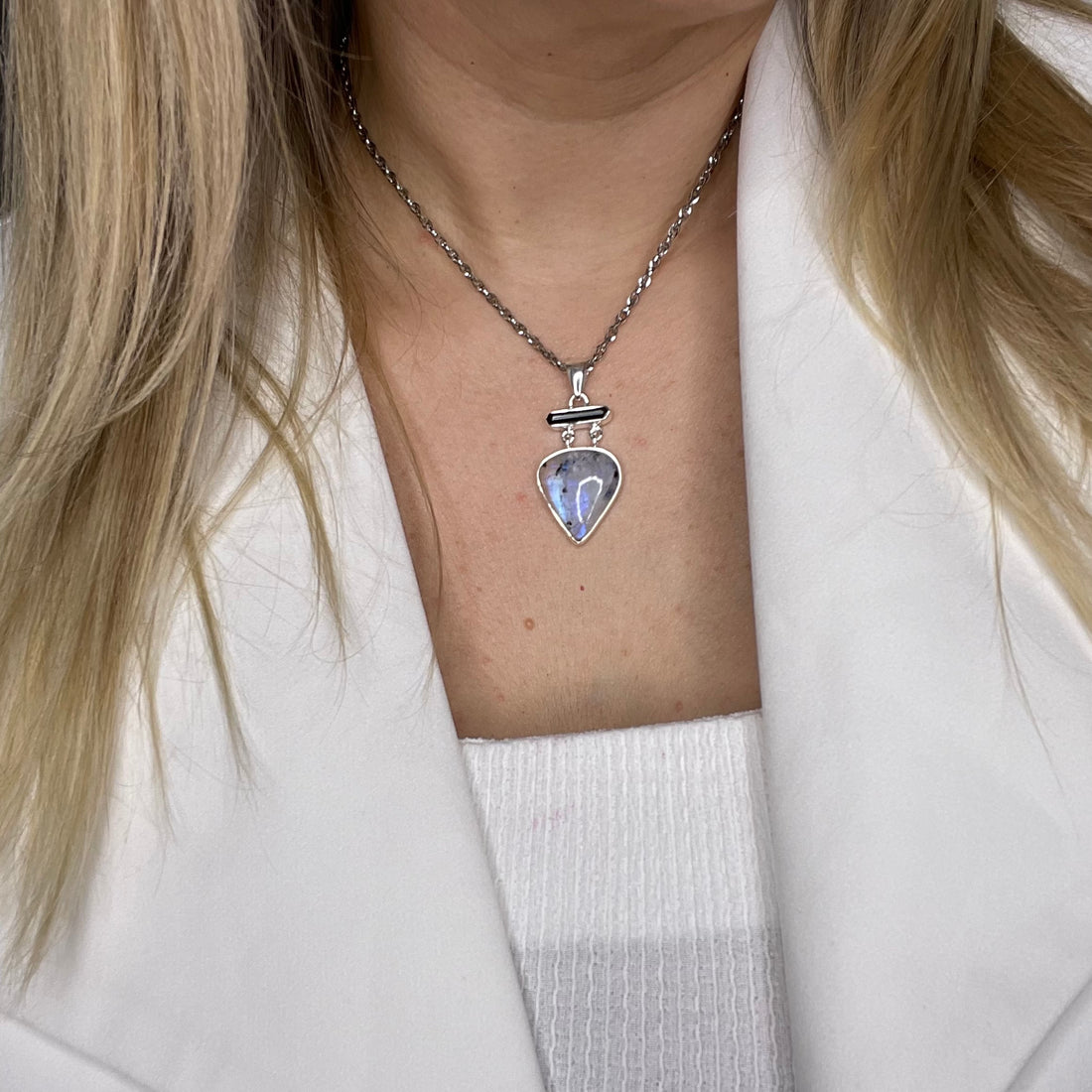 Ciondolo Labradorite e Tormalina Lady - Argento 925