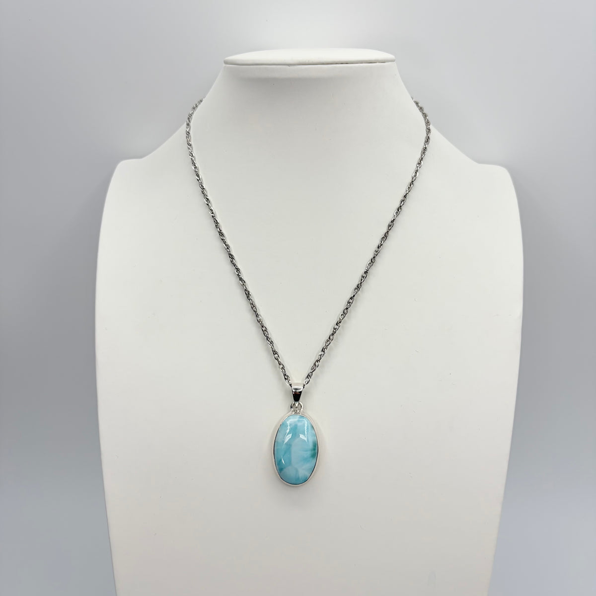 Ciondolo Larimar Argento 925 - Ovale