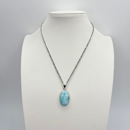 Ciondolo Larimar Argento 925 - Ovale