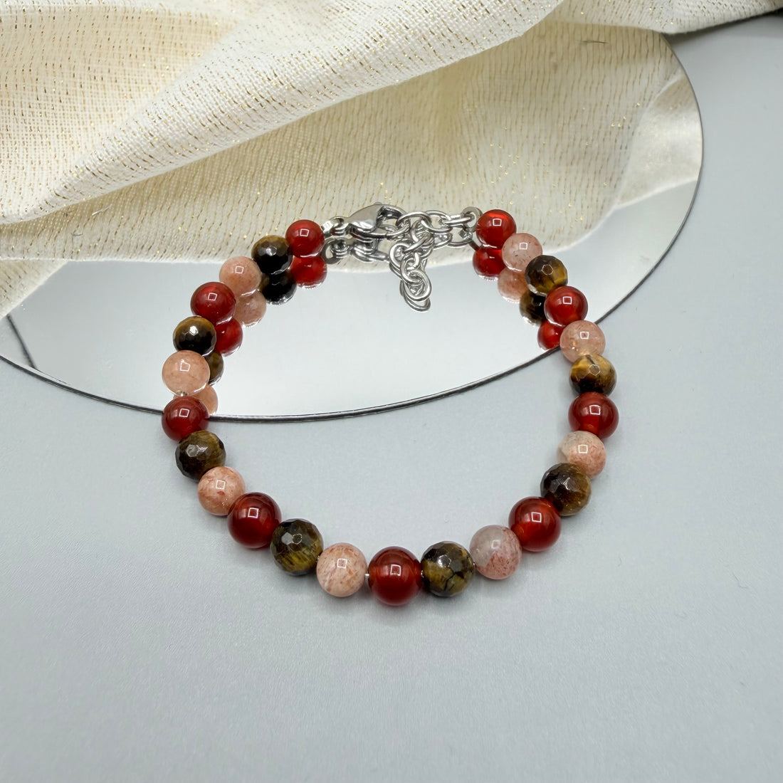 Bracciale Fortuna e Successo - Corniola, Occhio di Tigre, Pietra del Sole - LIMITED EDITION