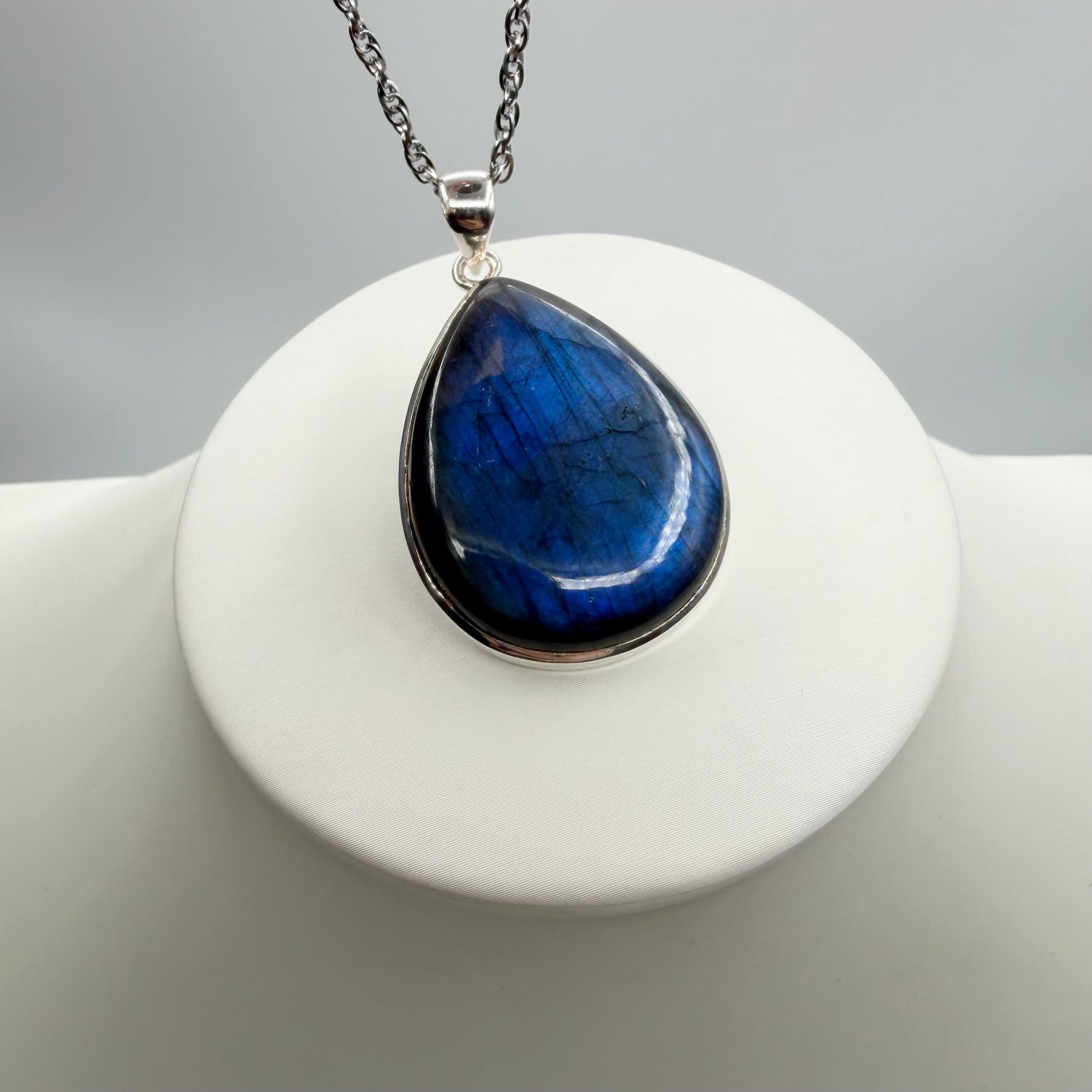 Ciondolo Labradorite a Goccia - Argento 925