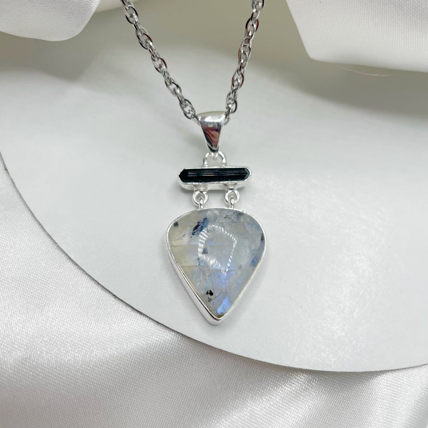 Ciondolo Labradorite e Tormalina Lady - Argento 925