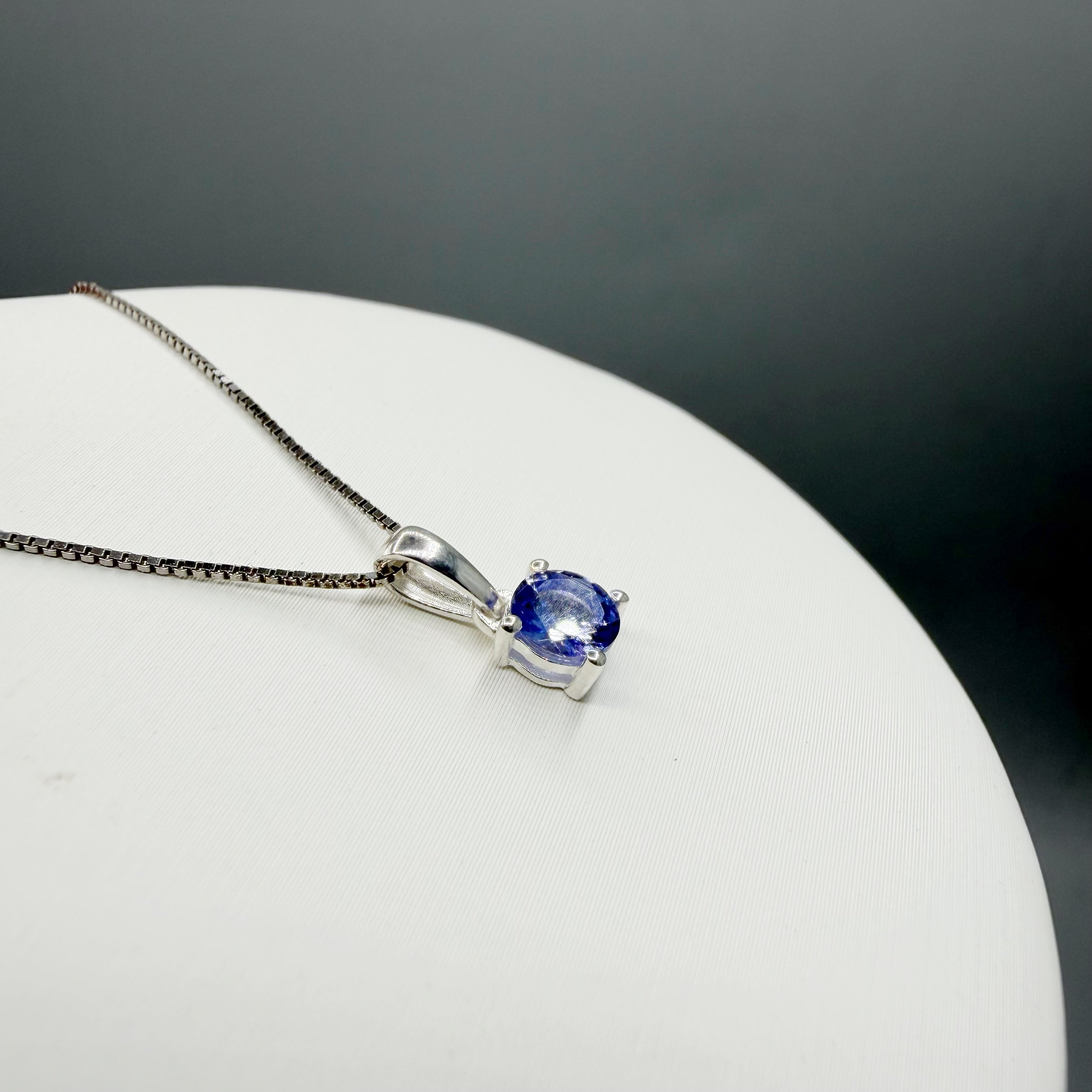 Ciondolo Punto Luce Tanzanite Argento 925 - Tondo