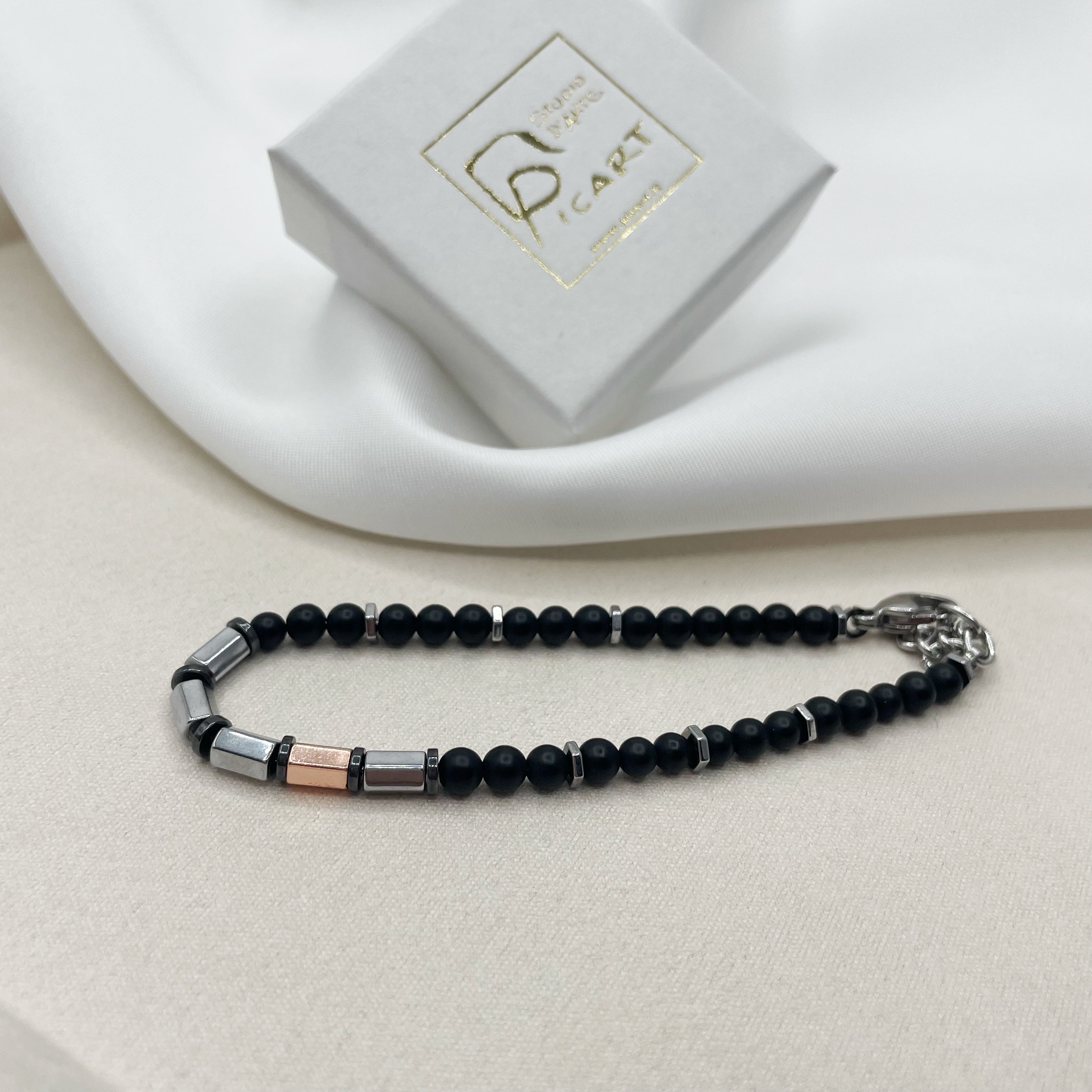 Bracciale Protection Unisex - Tormalina, Onice, Shungite e Ematite