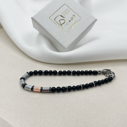 Bracciale Protection Unisex - Tormalina, Onice, Shungite e Ematite