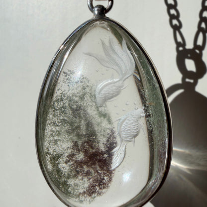 Ciondolo Lodolite intarsiato a Mano - Argento 925