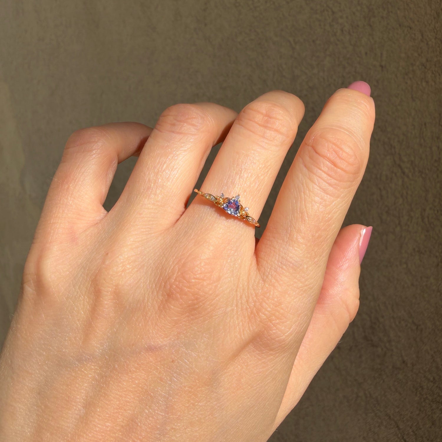 Anello Tanzanite GOLD | Argento 925 placcato oro 14k - NON REGOLABILE