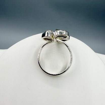 Anello Moldavite, Campo del Cielo e Diamante Herkimer | Argento 925