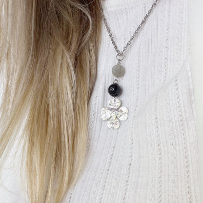 Collana Lucky - Ossidiana e Labradorite