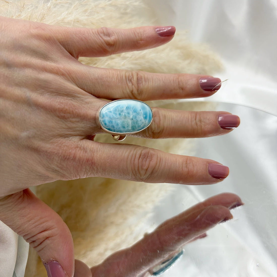 Anello Larimar Ovale - Argento 925