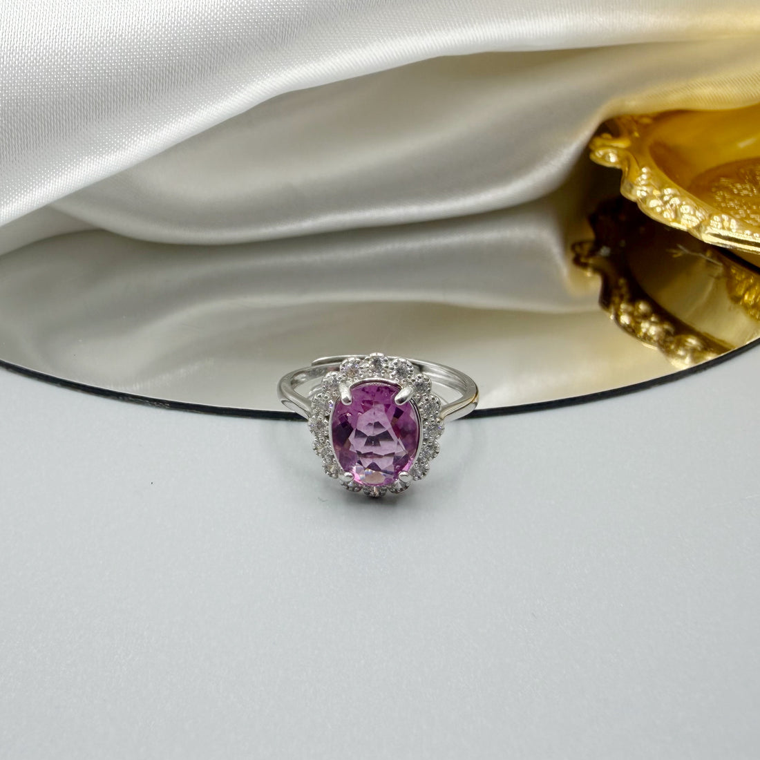 Anello Fluorite Rosa - Argento 925 - Ovale
