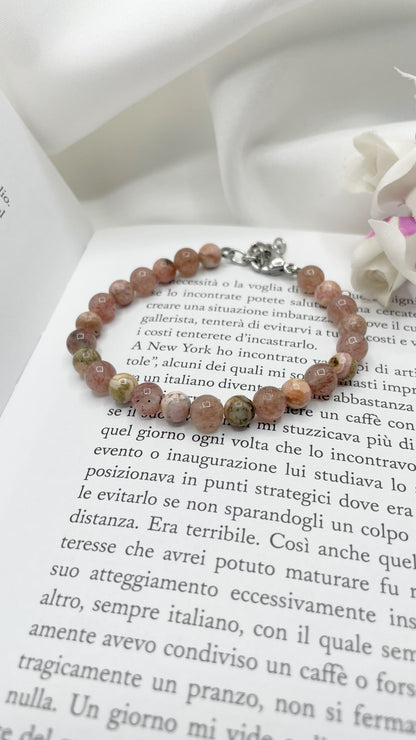Bracciale Afrodite - Rodocrosite, Quarzo Fragola