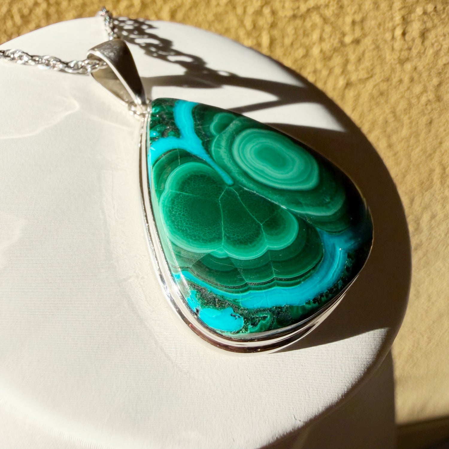 Ciondolo Malachite e Crisocolla Argento 925 - A Goccia