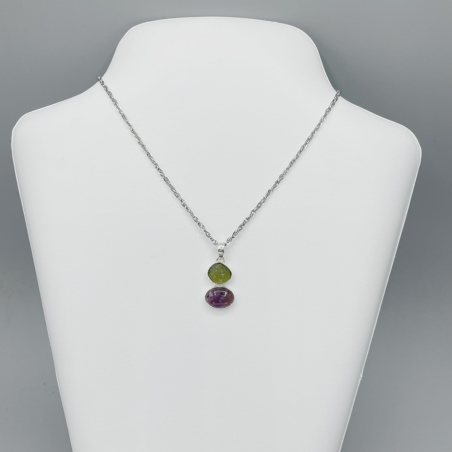 Ciondolo Moldavite e Super Seven - Argento 925