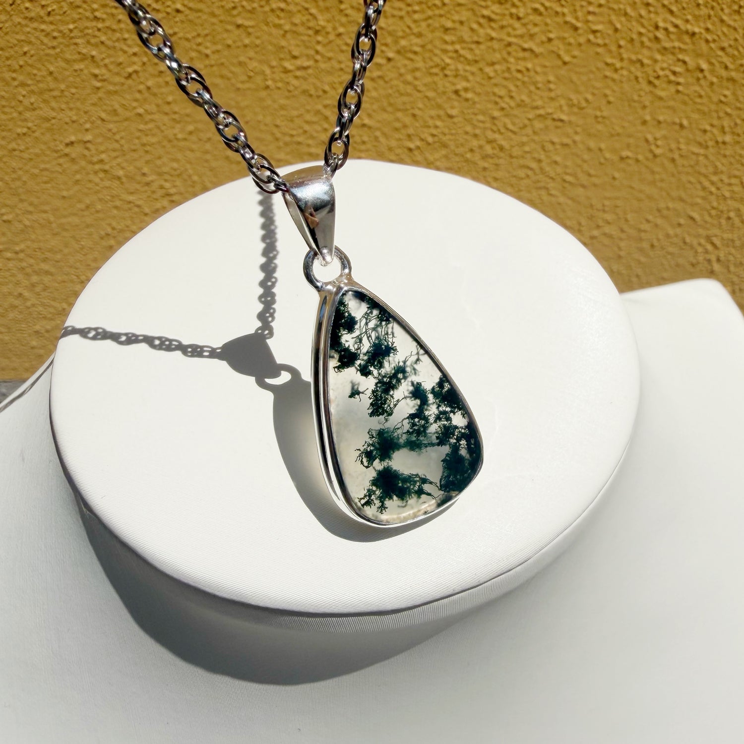 Ciondolo Agata Muschiata Argento 925 - a Goccia