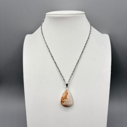 Ciondolo Scolecite Rosa Argento 925 | a Goccia