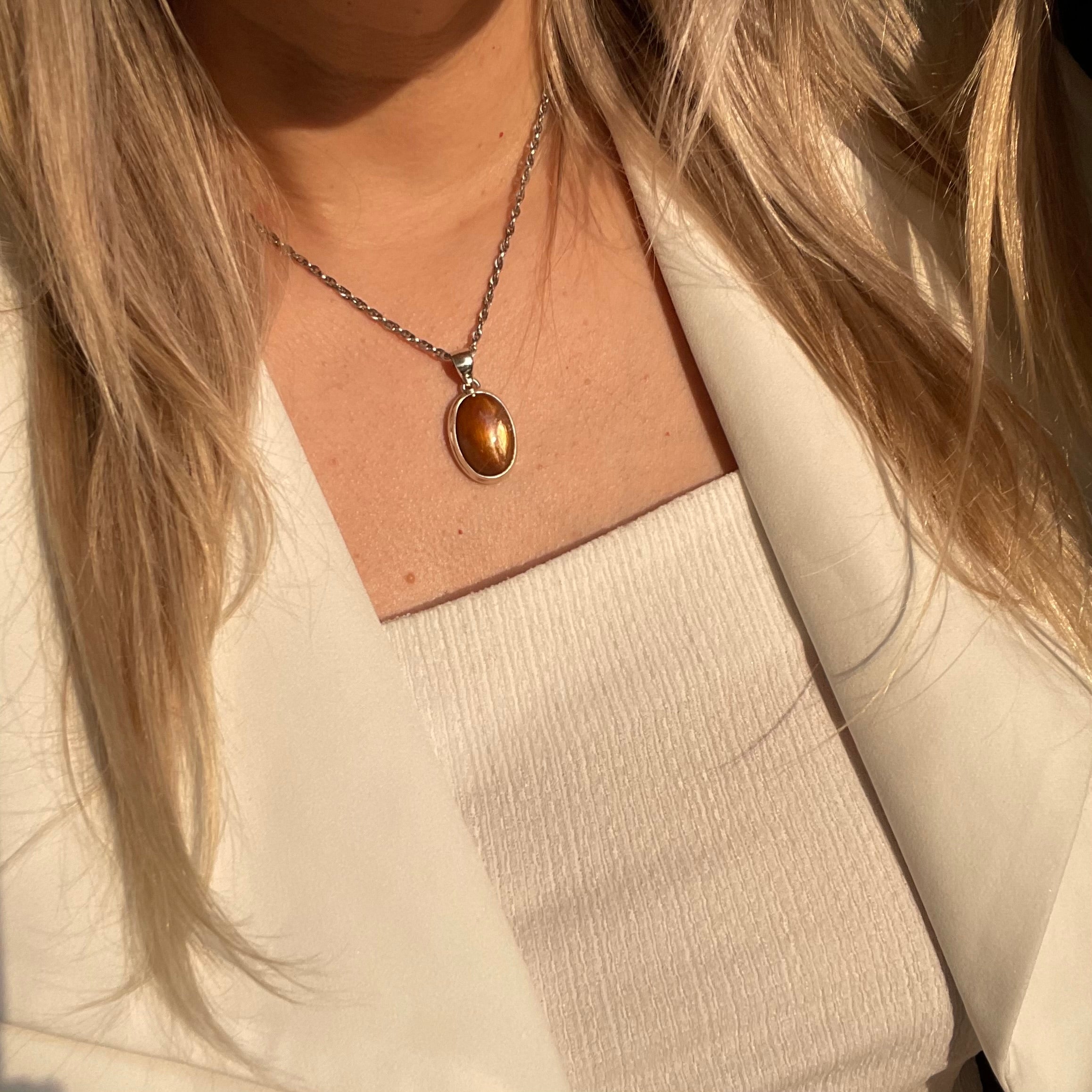 Ciondolo Pietra del Sole Dorata - Argento 925