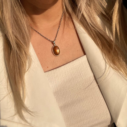 Ciondolo Pietra del Sole Dorata - Argento 925