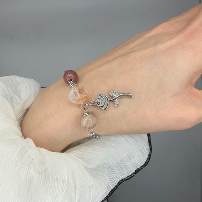 Bracciale Calma e Serenità - Pietra di Luna, Quarzo Ematoide, Rodonite - LIMITED EDITION