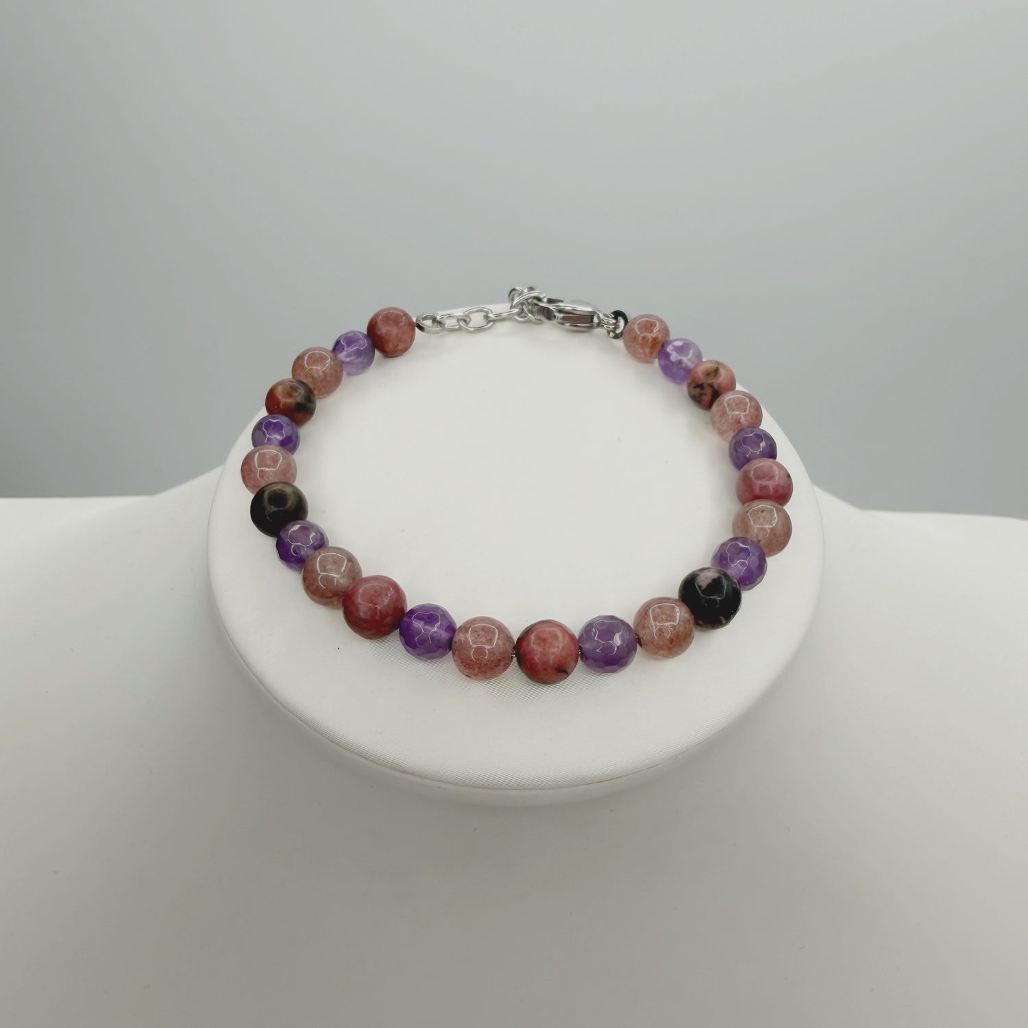 Bracciale Love &amp; Harmony - Quarzo Fragola, Rodonite, Ametista - LIMITED EDITION