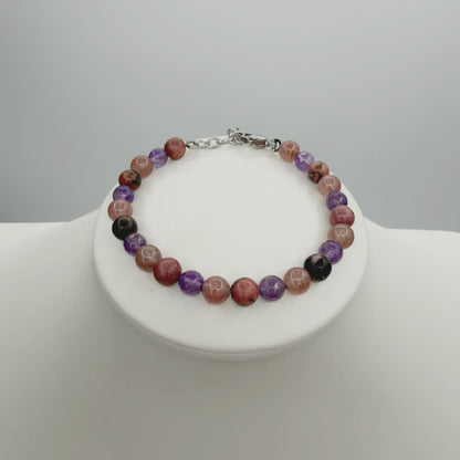 Bracciale Love &amp; Harmony - Quarzo Fragola, Rodonite, Ametista - LIMITED EDITION