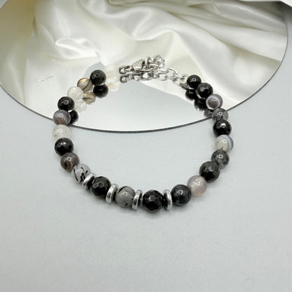 Bracciale Nodo Protettivo | Occhio di Shiva, Quarzo Tormalinato, Ossidiana, Ematite - LIMITED EDITION