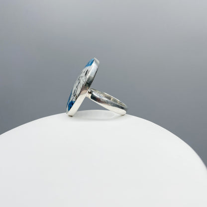 Anello Azzurrite in Granito (K2) e Argento 925