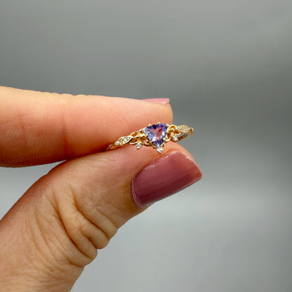 Anello Tanzanite GOLD | Argento 925 placcato oro 14k - NON REGOLABILE