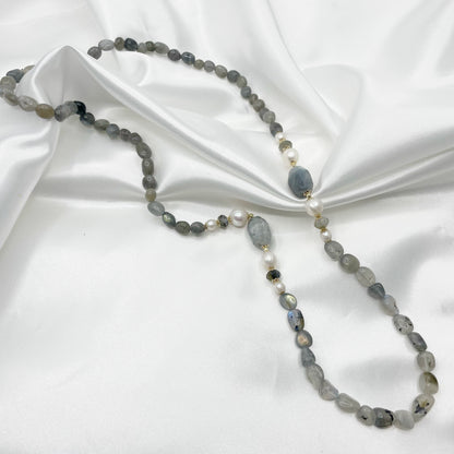 Collana Labradorite e Perle di Fiume