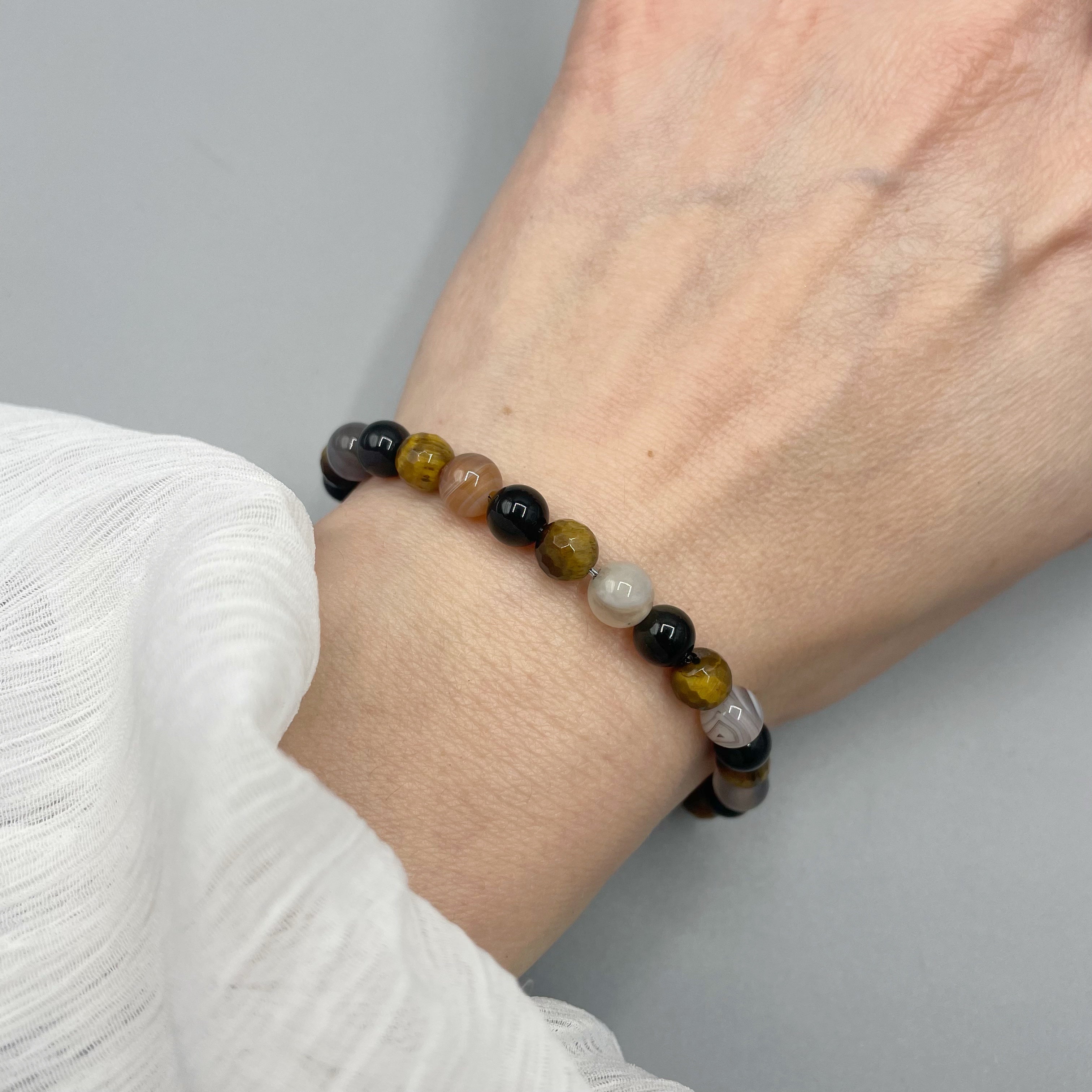 Bracciale Cerchio Protettivo - Occhio di Shiva, Ossidiana, Occhio di Tigre - LIMITED EDITION