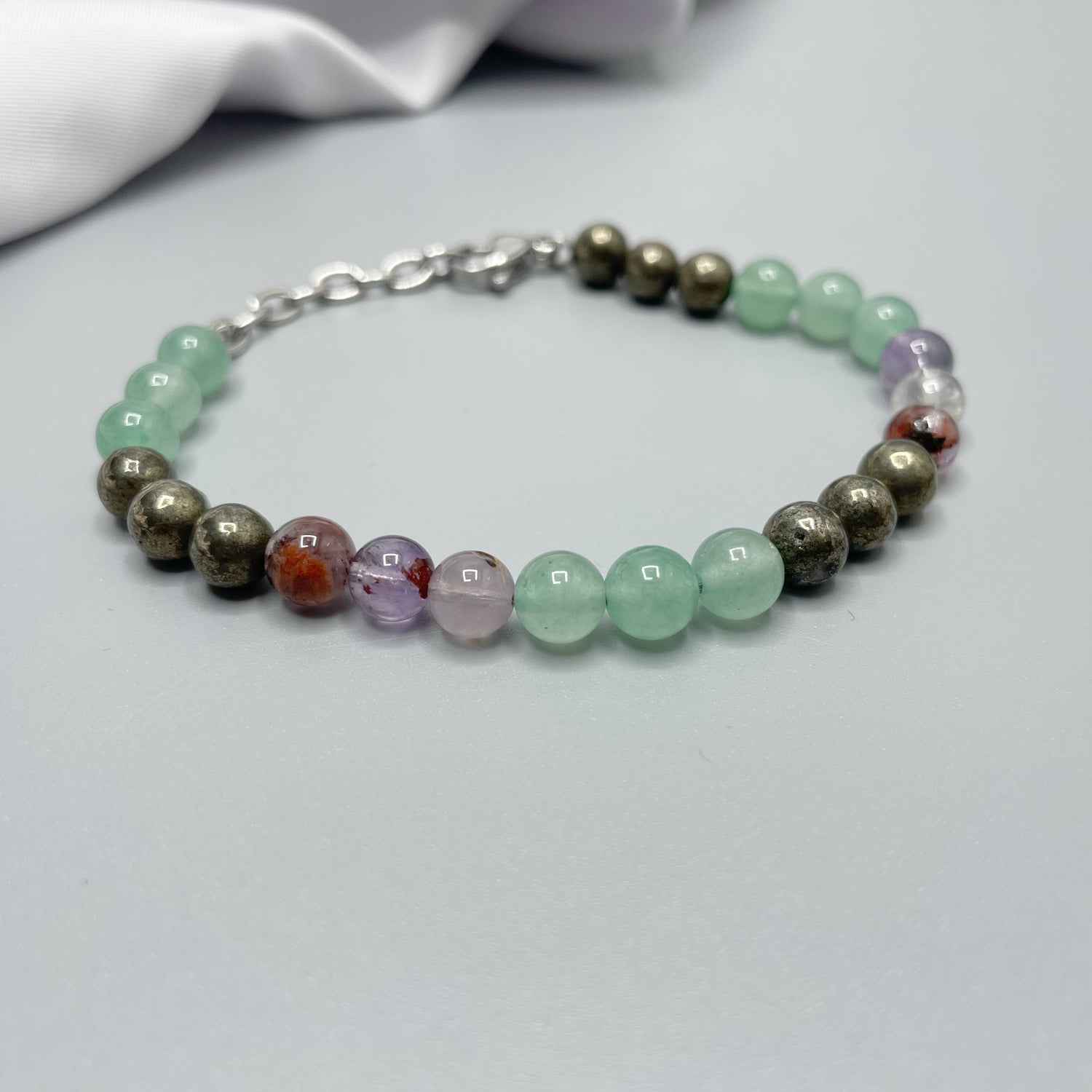 Bracciale Prosperità - Pirite, Super Seven, Avventurina