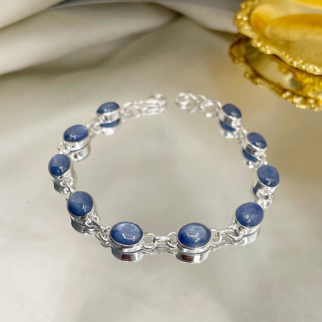 Bracciale Cianite e Argento 925 - Ovale