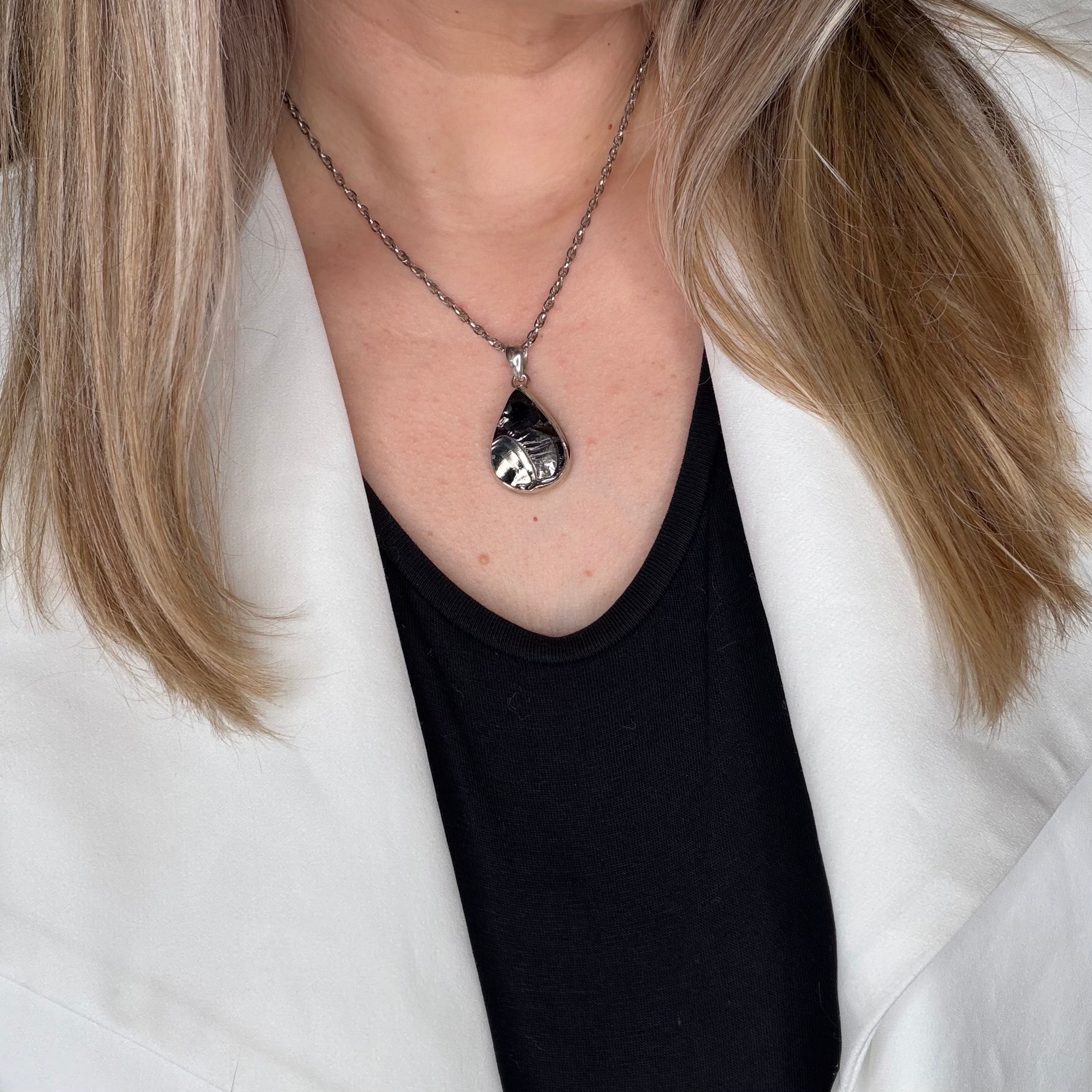 Ciondolo Shungite Argento 925 - a goccia