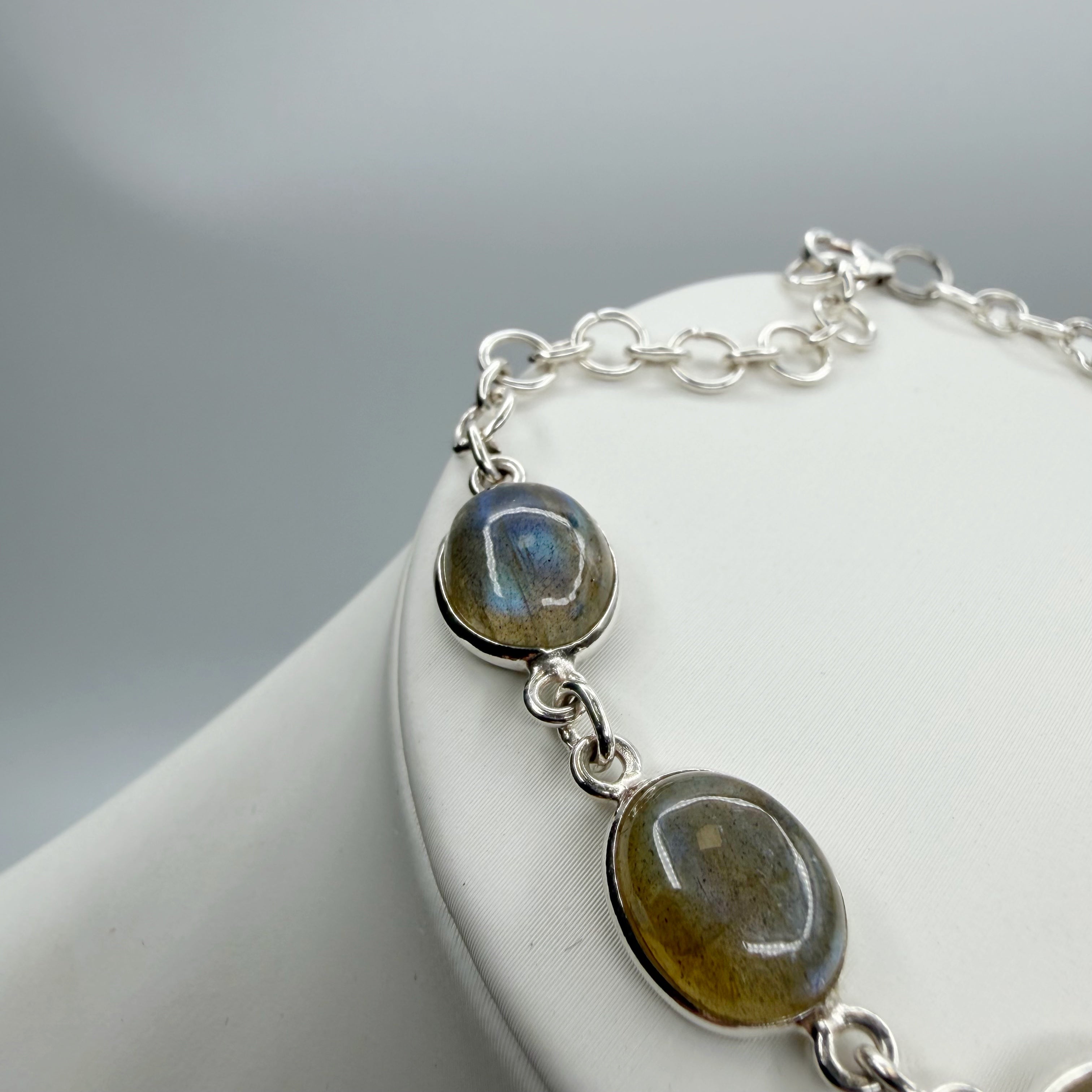 Bracciale Labradorite e Argento 925 - Ovale